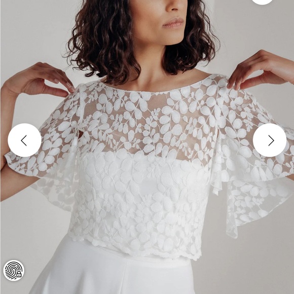 Botanical Lace Cap Sleeve Topper - Picture 3 of 5